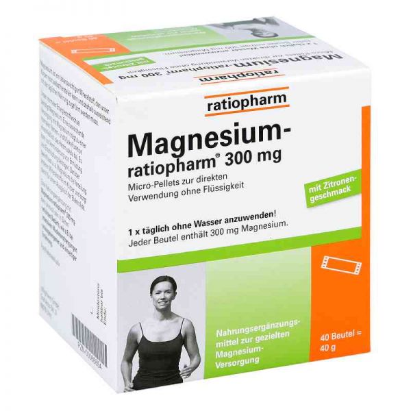 Magnesium Ratiopharm 300 mg Micro Pell.m.gran. (40 stk)