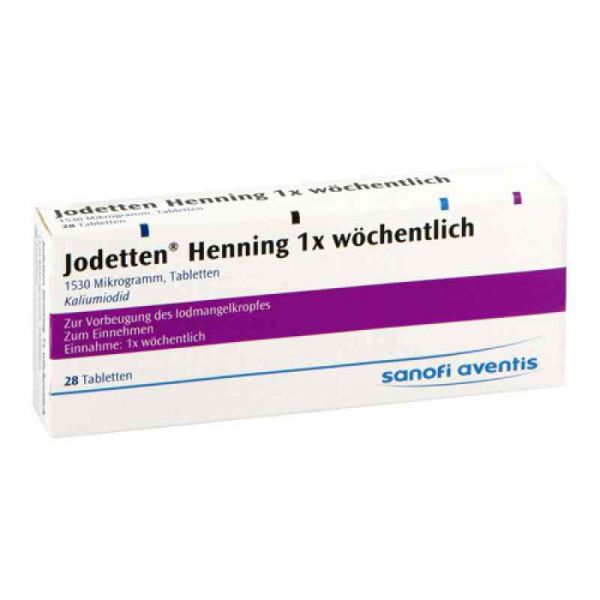 Jodetten Henning 1x wöchentlich 1530 Mikrogramm (28 stk)