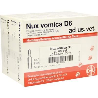 Nux Vomica D 6 ad usus veterinär Ampullen (2X10X5 ml)