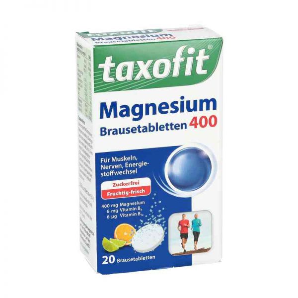 Taxofit Magnesium 400+b6+b12 Brausetabletten (20 stk)