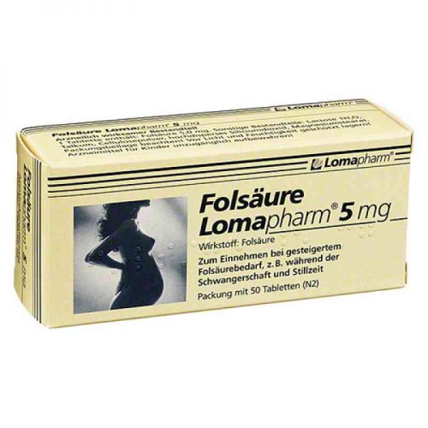 Folsäure Lomapharm 5 mg Tabletten (50 stk)