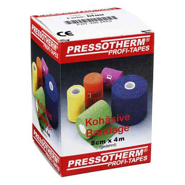 Pressotherm Kohäsive Bandage 8cmx4m blau (1 stk)