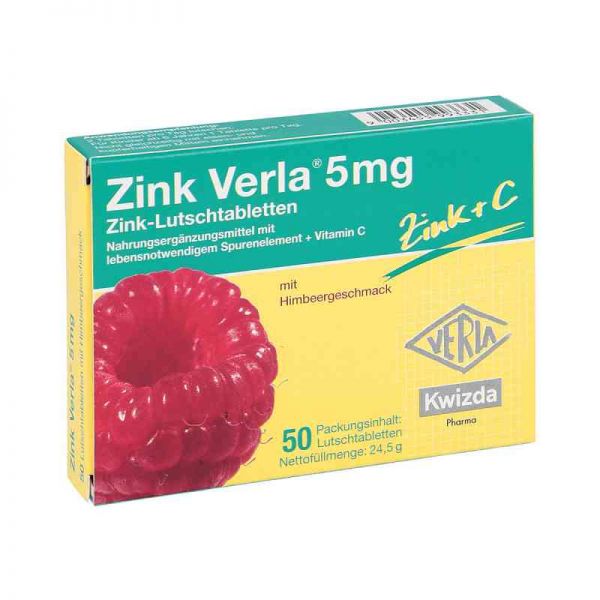 Zink Verla 5 mg Lutschtabletten Himbeere (50 stk)