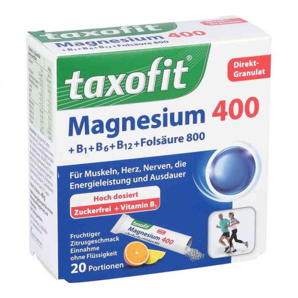 Taxofit Magnesium 400+b1+b6+b12+folsäure 800 Granulat (20 stk)