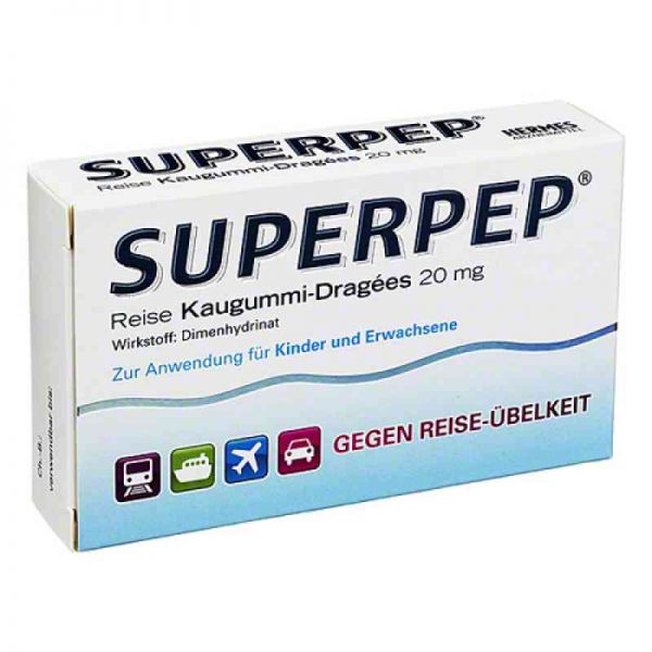 Superpep Reise Kaugummi-Dragees 20mg (10 stk)