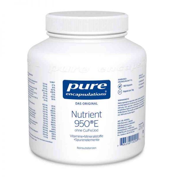 Pure Encapsulations Nutrient 950e ohne Cu/Fe/Jod K. (180 stk)