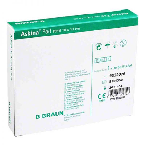 Askina Pad Wundauflage 10x10cm nichthaftend (10 stk)