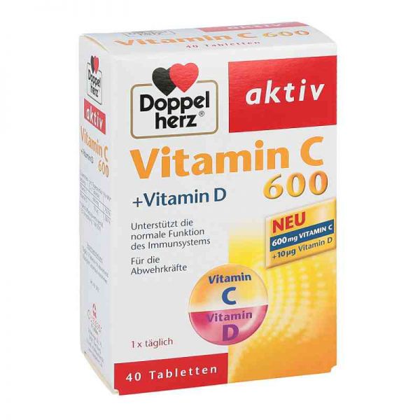 Doppelherz Vitamin C 600 + Vitamin D Tabletten (40 stk)