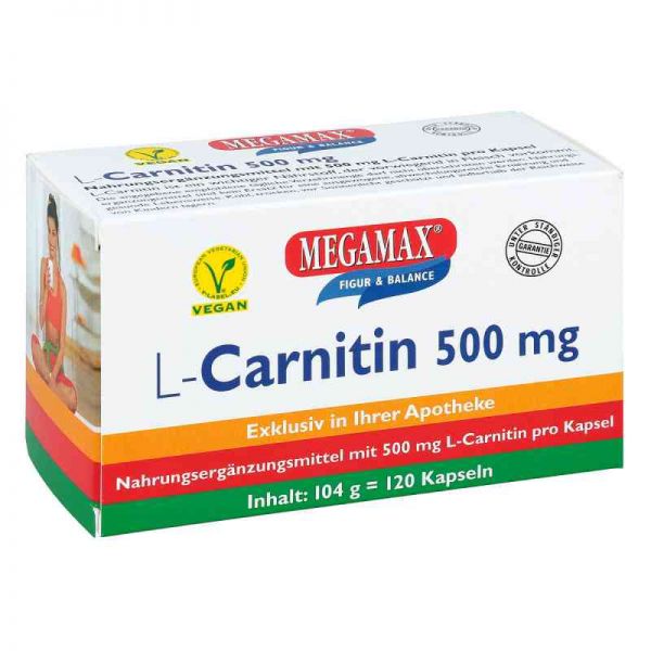 L-carnitin 500 mg Megamax Kapseln (120 stk)