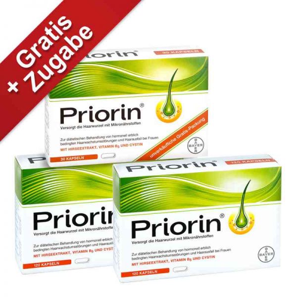 Priorin bei Haarausfall 12 Wochenkur + GRATIS 30er Priorin Pck. (1 stk)