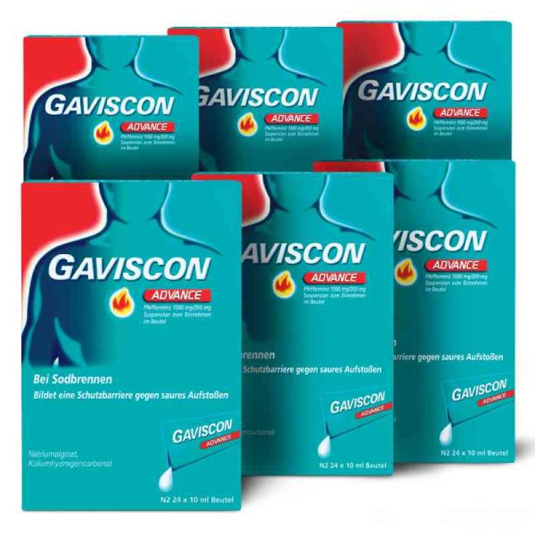 Gaviscon Advance Pfefferminz 1000mg/200mg Dosierbeutel (6x24x10 ml)