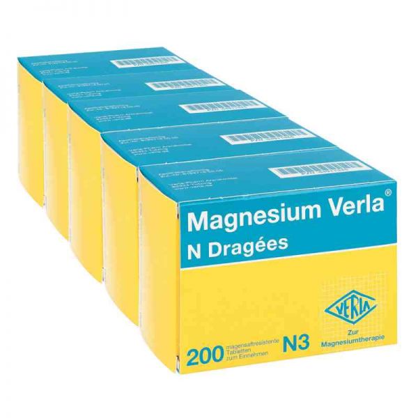 Magnesium Verla N Dragees (5X200 stk)