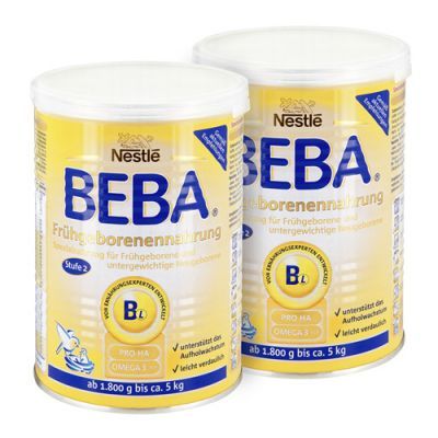 Nestle Beba Frühgeborenen Nahrung Stufe 2 2er Paket (2x400 g)