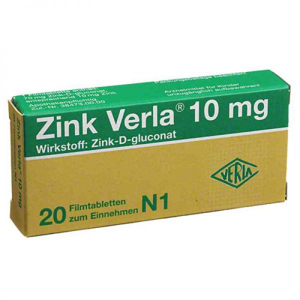 Zink Verla 10mg (20 stk)