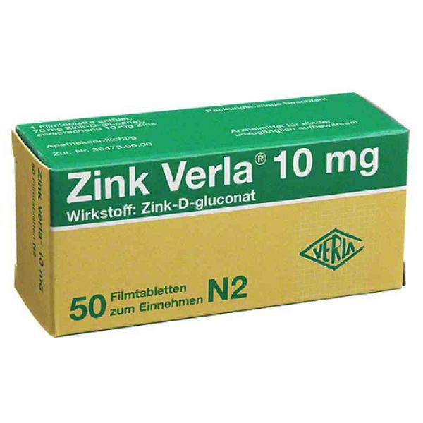 Zink Verla 10mg (50 stk)