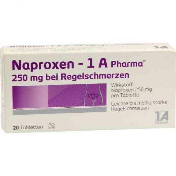 Naproxen-1A Pharma 250mg bei Regelschmerzen (20 stk)