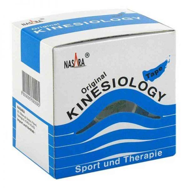 Nasara Kinesio Tape 5 cmx5 m blau inkl.Spenderbox (1 stk)