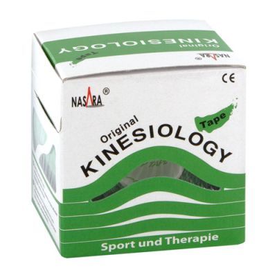 Nasara Kinesio Tape 5 cmx5 m grün inkl.Spenderbox (1 stk)