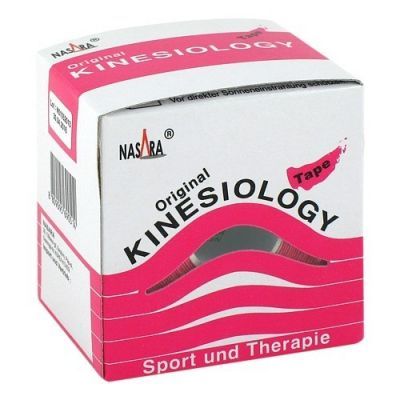 Nasara Kinesio Tape 5 cmx5 m pink inkl.Spenderbox (1 stk)