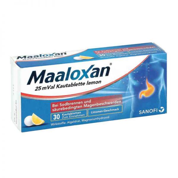 Maaloxan 25mVal lemon (30 stk)