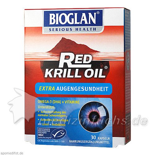 BIOGLAN Red Krill Öl Extra Augengesundheit Kapseln, 30 ST