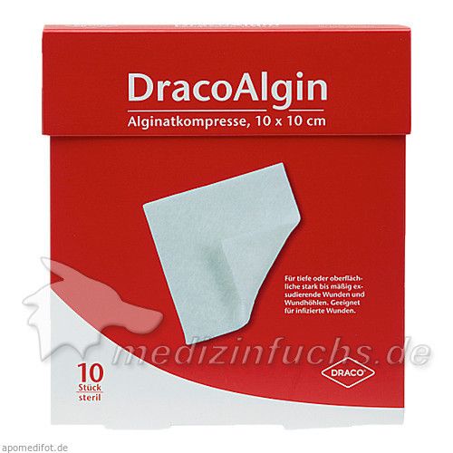 DracoAlgin 10x10cm Alginat Wundauflage, 10 ST