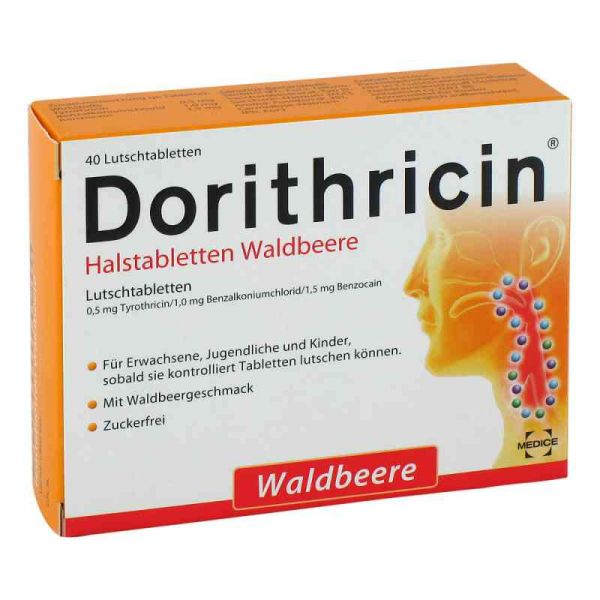 Dorithricin Halstabletten Waldbeere 0,5mg/1,0mg/1,5mg (40 stk)