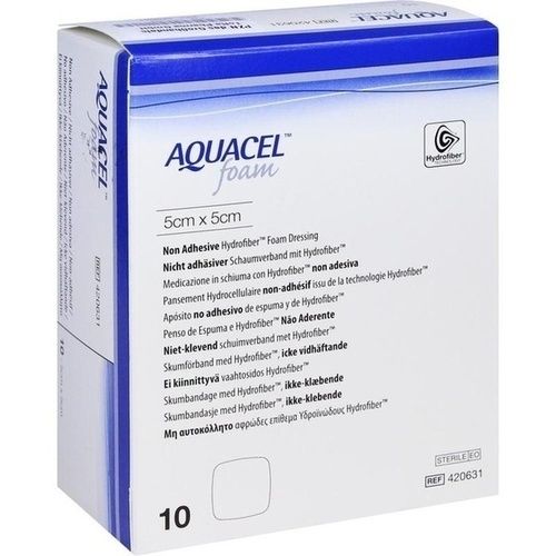 AQUACEL foam nicht-adhäsiv 5x5cm Verband, 10 ST