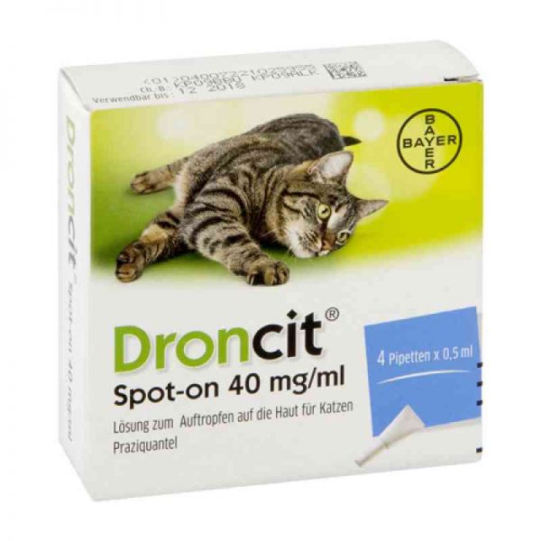 Droncit Spot on 40mg/ml Lösung zur, zum auftr.a.d.ha.f.katze (4X0.5 ml)