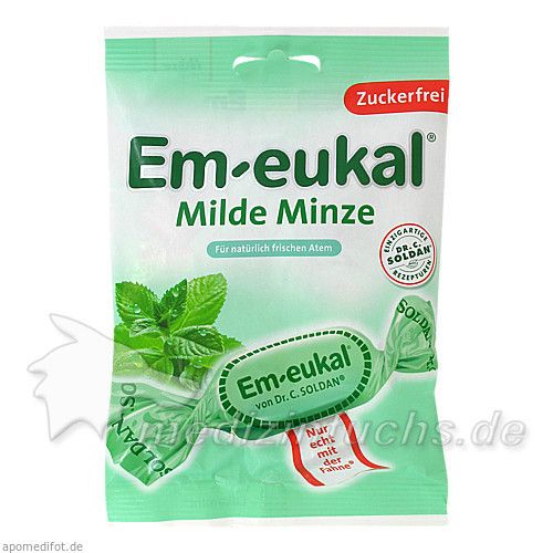 Em-eukal Milde Minze zuckerfrei, 75 G