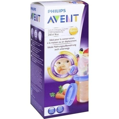 AVENT Aufbewahrungsbecher für Babynahrung, 5X240 ML