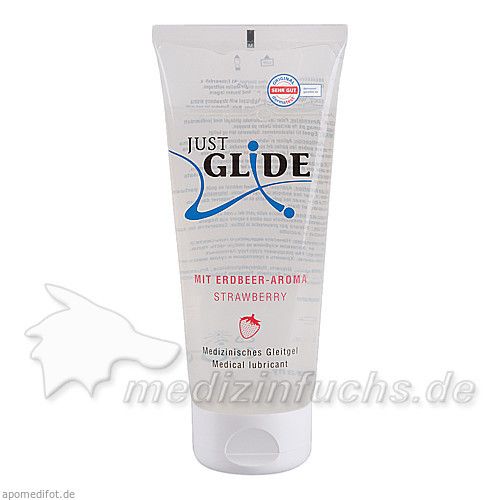 JUST GLIDE med. Gleitgel Erdbeer, 200 ML