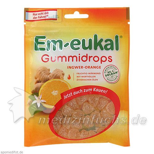 Em-eukal Gummidrops Ingwer Orange ZH, 90 G