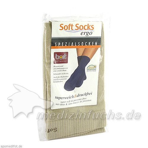 Bort SoftSocks ergo extra-weit sand 38-40, 2 ST