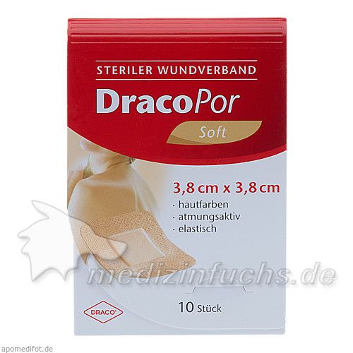 DRACOPOR Wundverband steril 3.8x3.8cm hautfarben, 10 ST