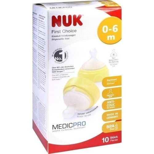 NUK First Choice Einmal-Trinksauger TPE 0-6 Mon./S, 10 ST