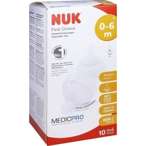 NUK First Choice Einmal-Trinksauger TPE 0-6 Mon./M, 10 ST