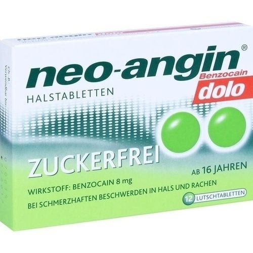 neo-angin Benzocain dolo Halstabletten zuckerfrei, 12 ST