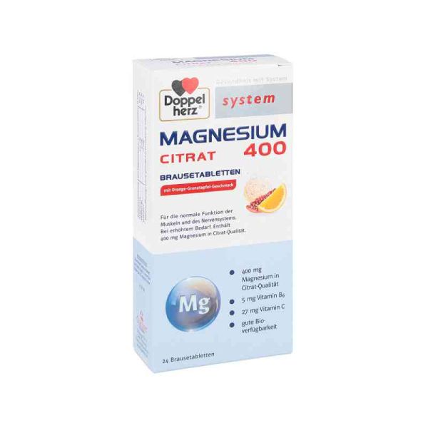 Doppelherz Magnesium 400 Citrat system Brausetabletten (24 stk)