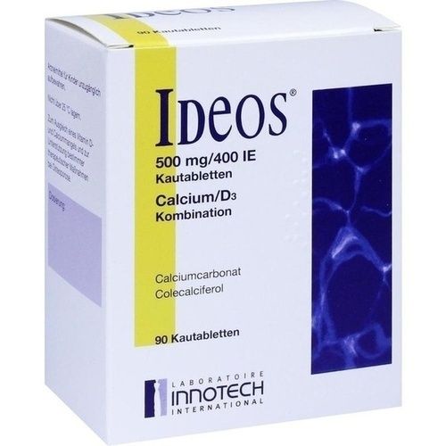 Ideos 500 mg/400 I.E. Kautabletten, 90 ST