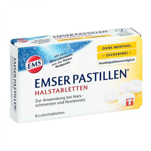 Emser Pastillen ohne Menthol zuckerfrei (6 stk)