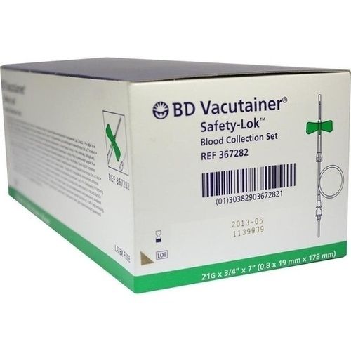 BD Vacutainer Safety-Lok Sich.Blutentn.Set21G 18cm, 50 ST