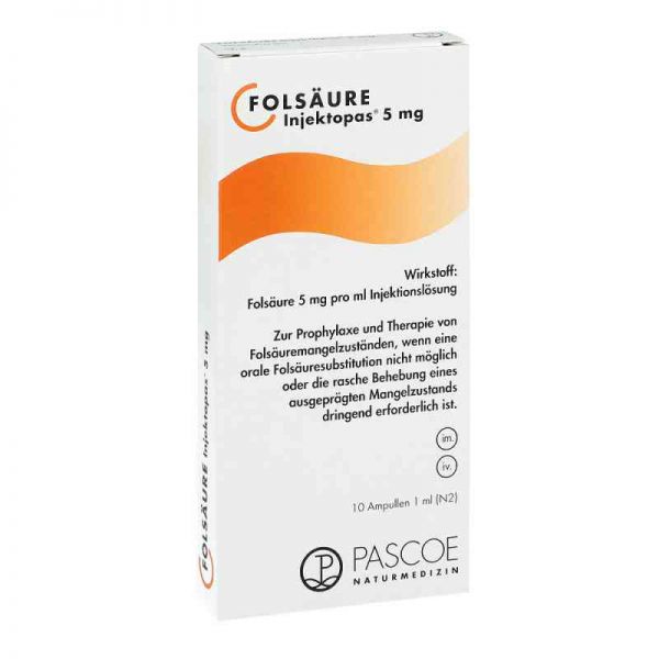 Folsäure Injektopas 5 mg Injektionslösung (10 stk)