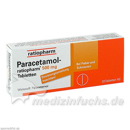 Paracetamol-ratiopharm 500mg Tabletten, 20 ST