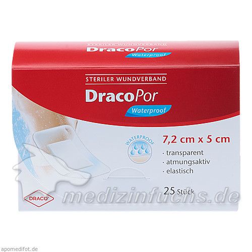 Dracopor Waterproof Wundverband steril 5cmx7.2cm, 25 ST