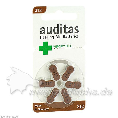 auditas 312 MF Hörgerätebatterie, 6 ST