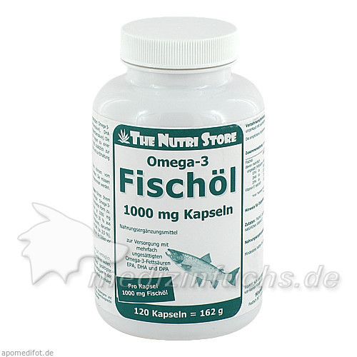 Omega-3 Fischöl 1000mg Kapseln, 120 ST