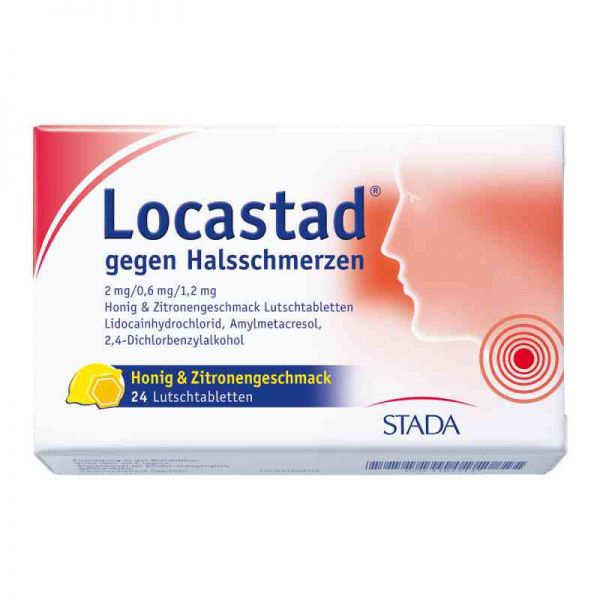 Locastad gegen Halsschmerzen 2mg/0,6mg/1,2mg Honig/Zitrone (24 stk)