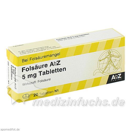 Folsäure AbZ 5mg Tabletten, 20 ST