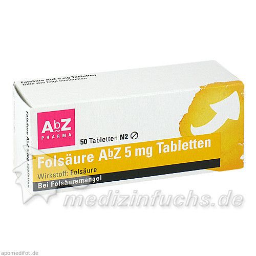 Folsäure AbZ 5mg Tabletten, 50 ST